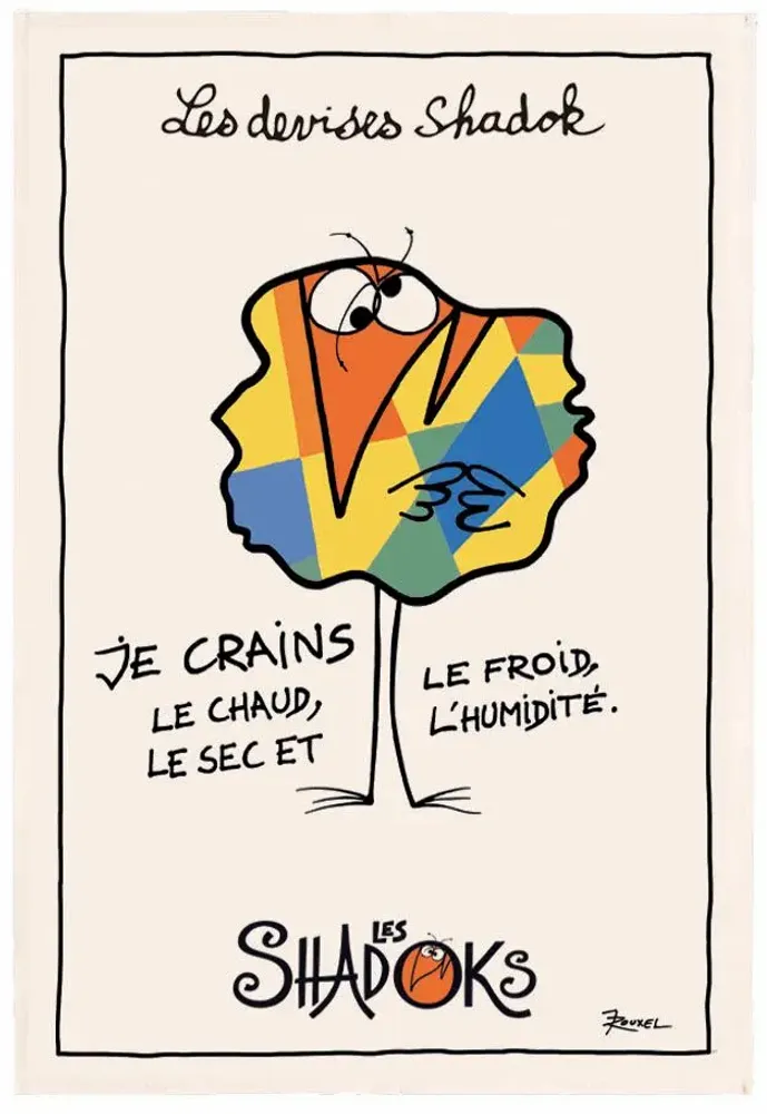 Torchons - Torchon Shadok Craintif Ecru 48 x 72 - MAISON VIVARAISE - SDE VIVARAISE WINKLER