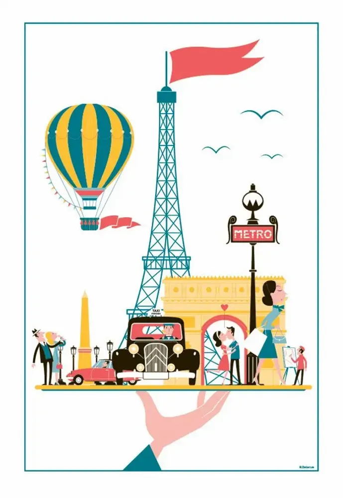 Dish towels - Paris Plateau Tea Towel Blanc 48 X 72 - MAISON VIVARAISE - SDE VIVARAISE WINKLER