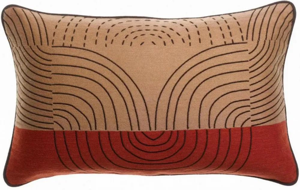 Coussins - Coussin brodé Etna Sienne 30 x 50 - MAISON VIVARAISE - SDE VIVARAISE WINKLER