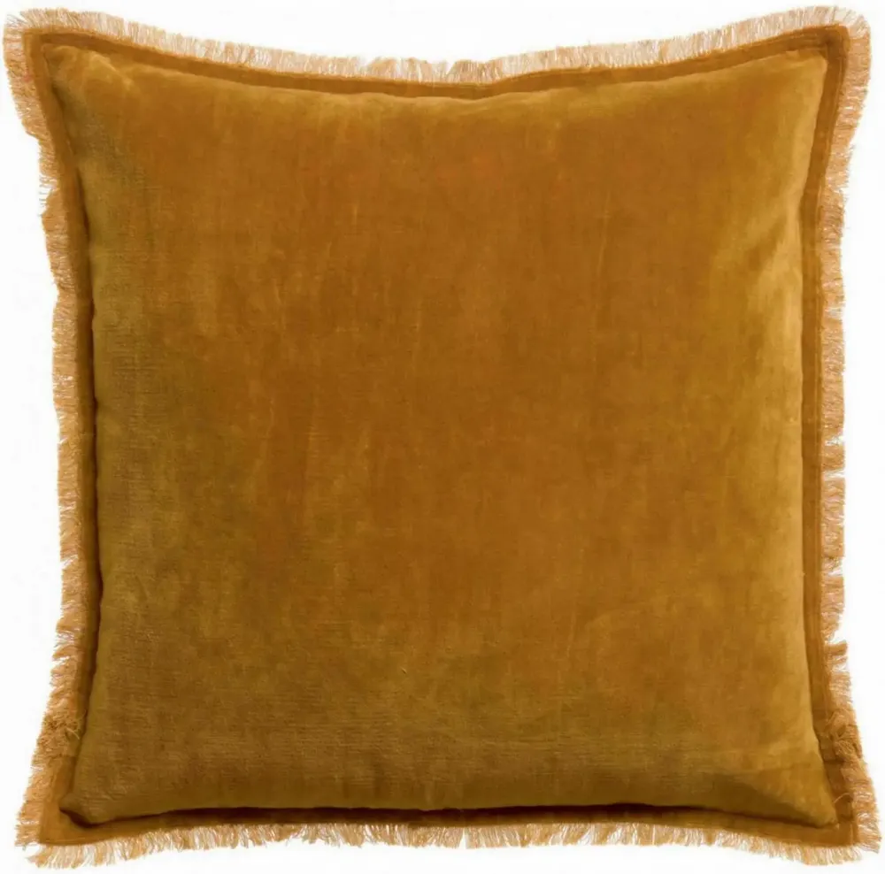 Coussins - Coussin uni Fara Safran 45 x 45 - MAISON VIVARAISE - SDE VIVARAISE WINKLER
