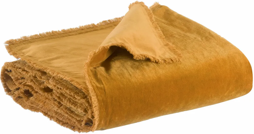 Bed linens - Fara Plain Comforter Safran 85 X 200 - MAISON VIVARAISE - SDE VIVARAISE WINKLER