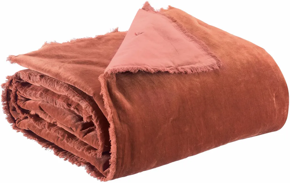 Throw blankets - Plain Fara Throw Sienne 135 X 200 - MAISON VIVARAISE - SDE VIVARAISE WINKLER