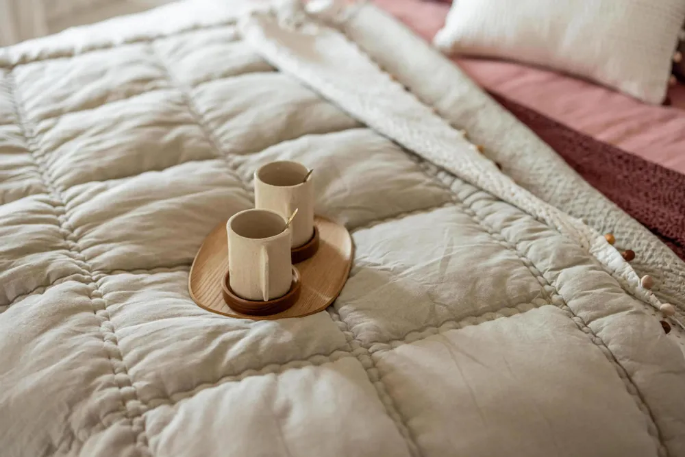 Bed linens - Plain Gastounet Comforter Sienne 160 X 160 - MAISON VIVARAISE - SDE VIVARAISE WINKLER