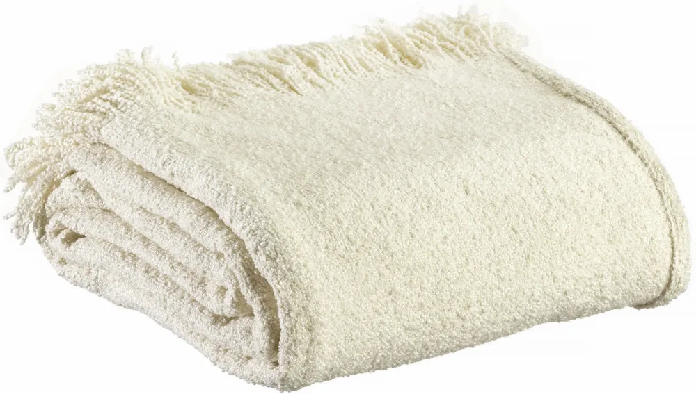 Plaids - Plaid uni Jane Neige 130 x 160 - MAISON VIVARAISE - SDE VIVARAISE WINKLER