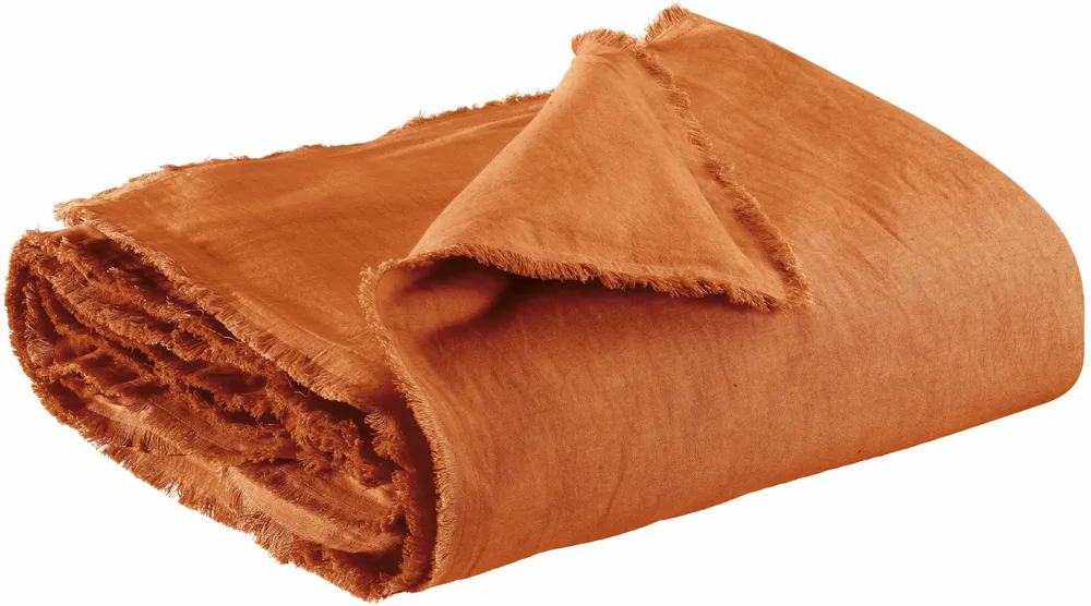 Bed linens - Laly Plain Comforter Cuivre 85 X 200 - MAISON VIVARAISE - SDE VIVARAISE WINKLER