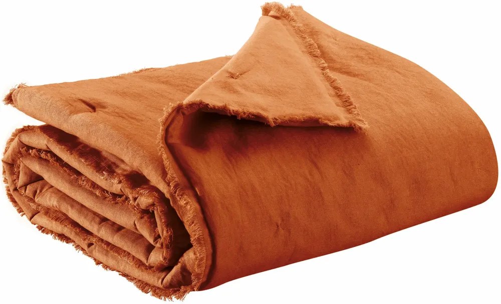 Plaids - Plaid uni Laly Cuivre 135 x 200 - MAISON VIVARAISE - SDE VIVARAISE WINKLER