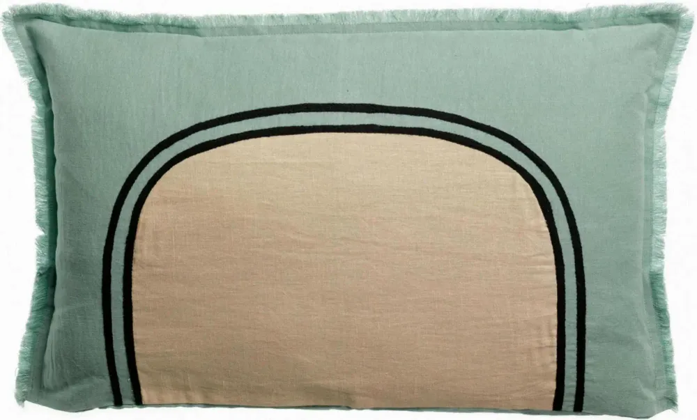 Cushions - Laly Bicolore Two-Tone Cushion Opaline 40 X 65 - MAISON VIVARAISE - SDE VIVARAISE WINKLER