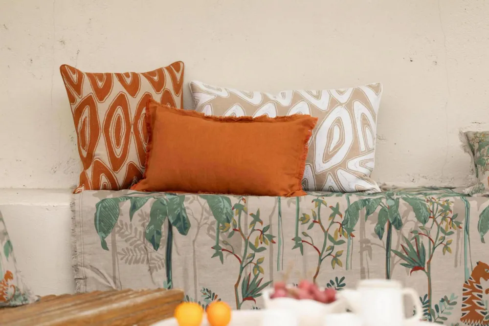 Coussins - Coussin brodé Leya Cuivre 45 x 45 - MAISON VIVARAISE - SDE VIVARAISE WINKLER