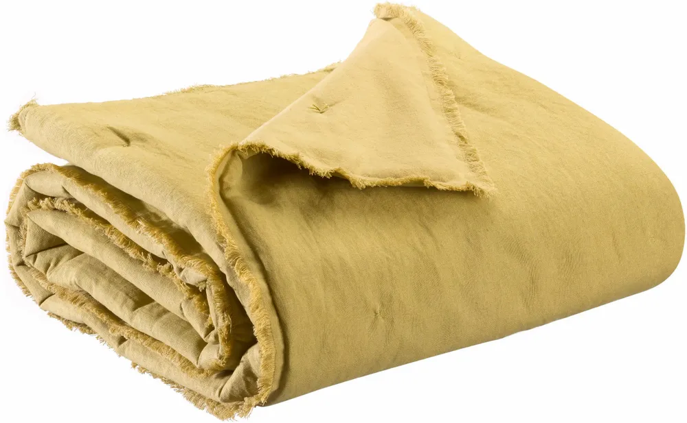 Plaids - Plaid uni Laly Gold 135 x 200 - MAISON VIVARAISE - SDE VIVARAISE WINKLER