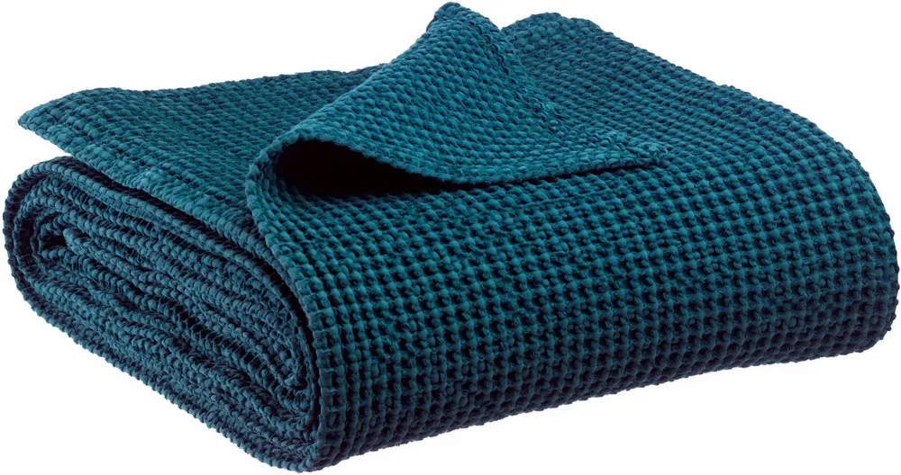 Linge de lit - Jeté recyclé Maia Indigo 260 x 260 - MAISON VIVARAISE - SDE VIVARAISE WINKLER