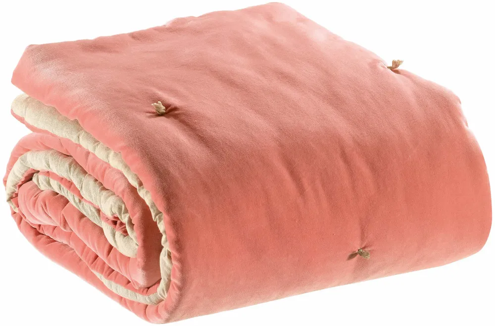 Throw blankets - Elise Knotted Dots Throw Blanket Pêche 140 X 200 - MAISON VIVARAISE - SDE VIVARAISE WINKLER