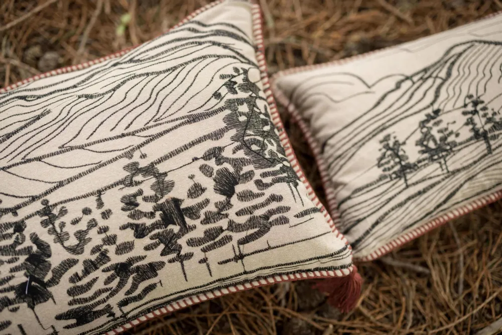 Cushions - Dusko Embroidered Cushion Sienne 40 X 65 - MAISON VIVARAISE - SDE VIVARAISE WINKLER