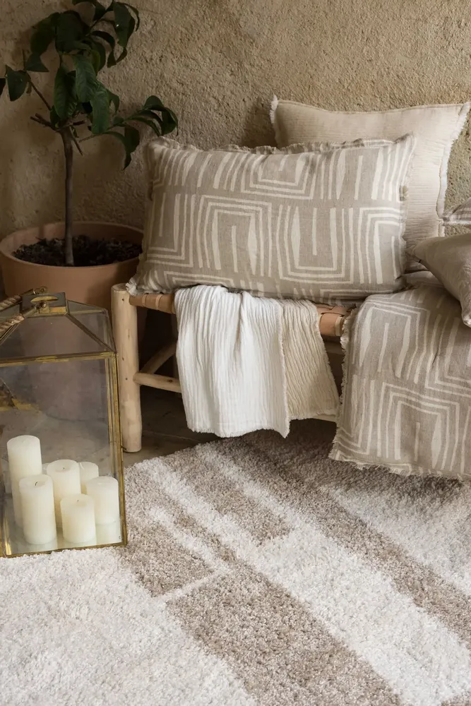 Cushions - Tina Printed Cushion Naturel 40 X 65 - MAISON VIVARAISE - SDE VIVARAISE WINKLER