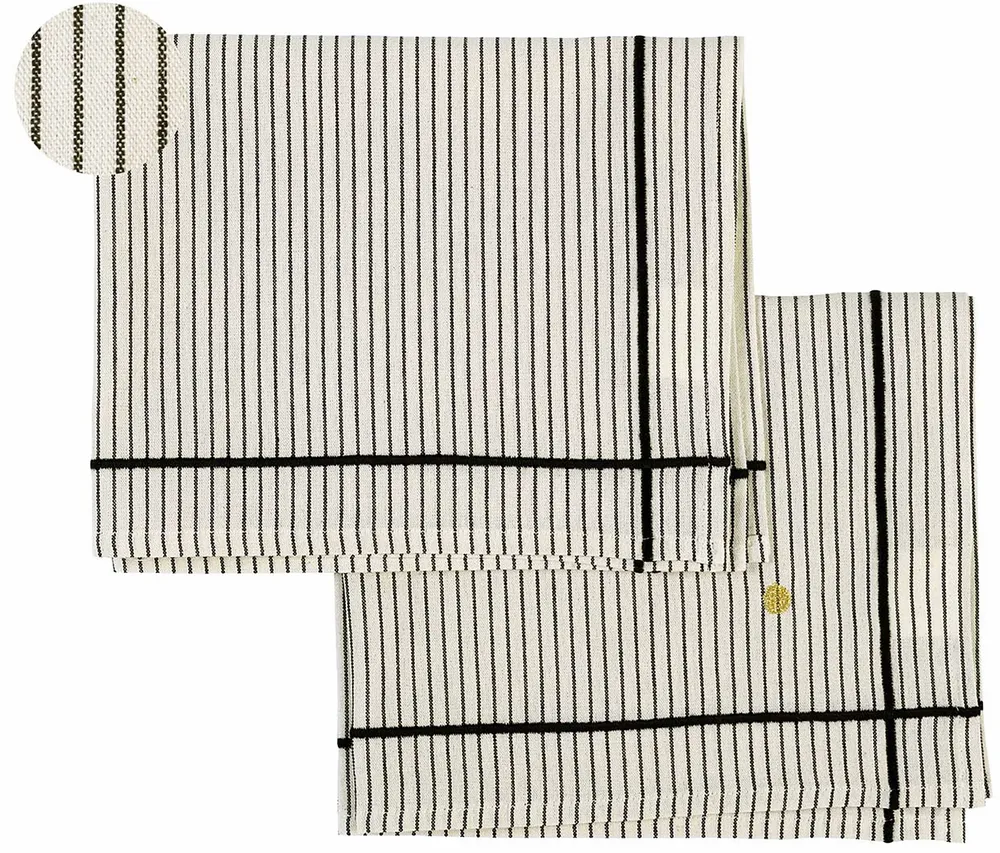 Table cloths - Set of 2 Léonie placemats Caviar 40 X 50 - LA CERISE SUR LE GATEAU