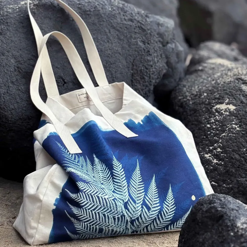 Bags and totes - Fougère Tote Bag Bleu 38 X 46 X 18 - LA CERISE SUR LE GATEAU