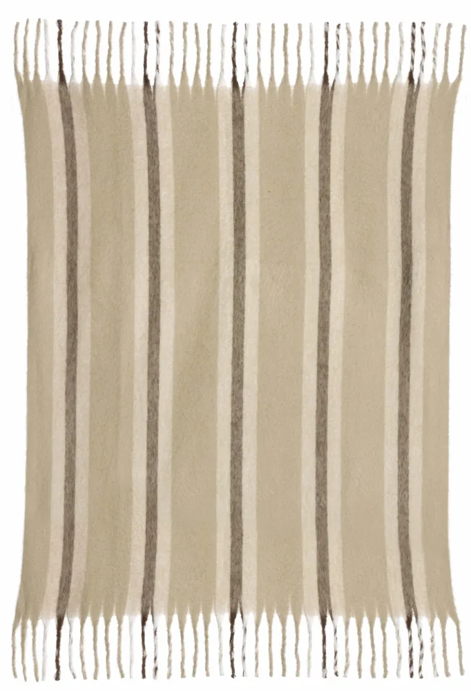 Plaids - Plaid recyclé Isabel rayé Nuage 130 x 160 - MAISON VIVARAISE - SDE VIVARAISE WINKLER