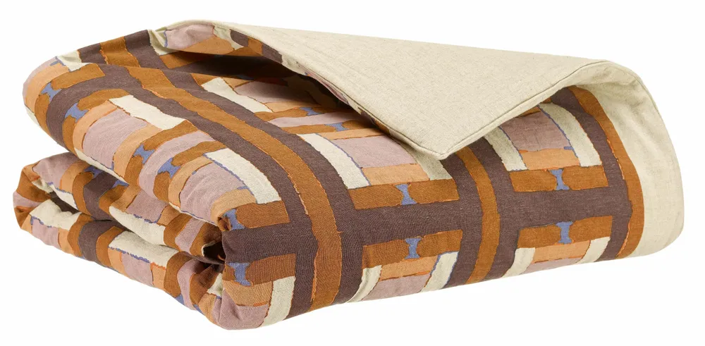 Plaids - Plaid imprimé Taho Cuivre 135 x 200 - MAISON VIVARAISE - SDE VIVARAISE WINKLER