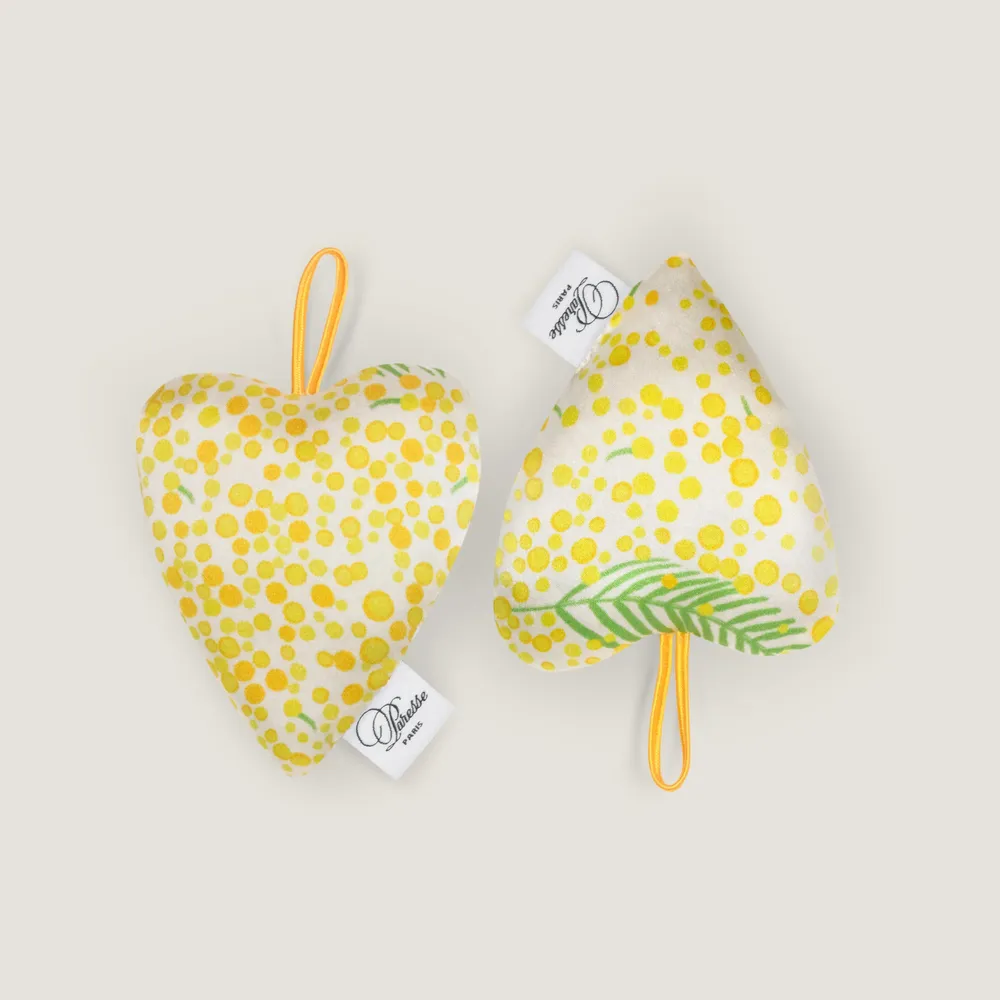Home fragrances - Duo of Heart Lavender Sachets - Or Mimosa - PARESSE PARIS