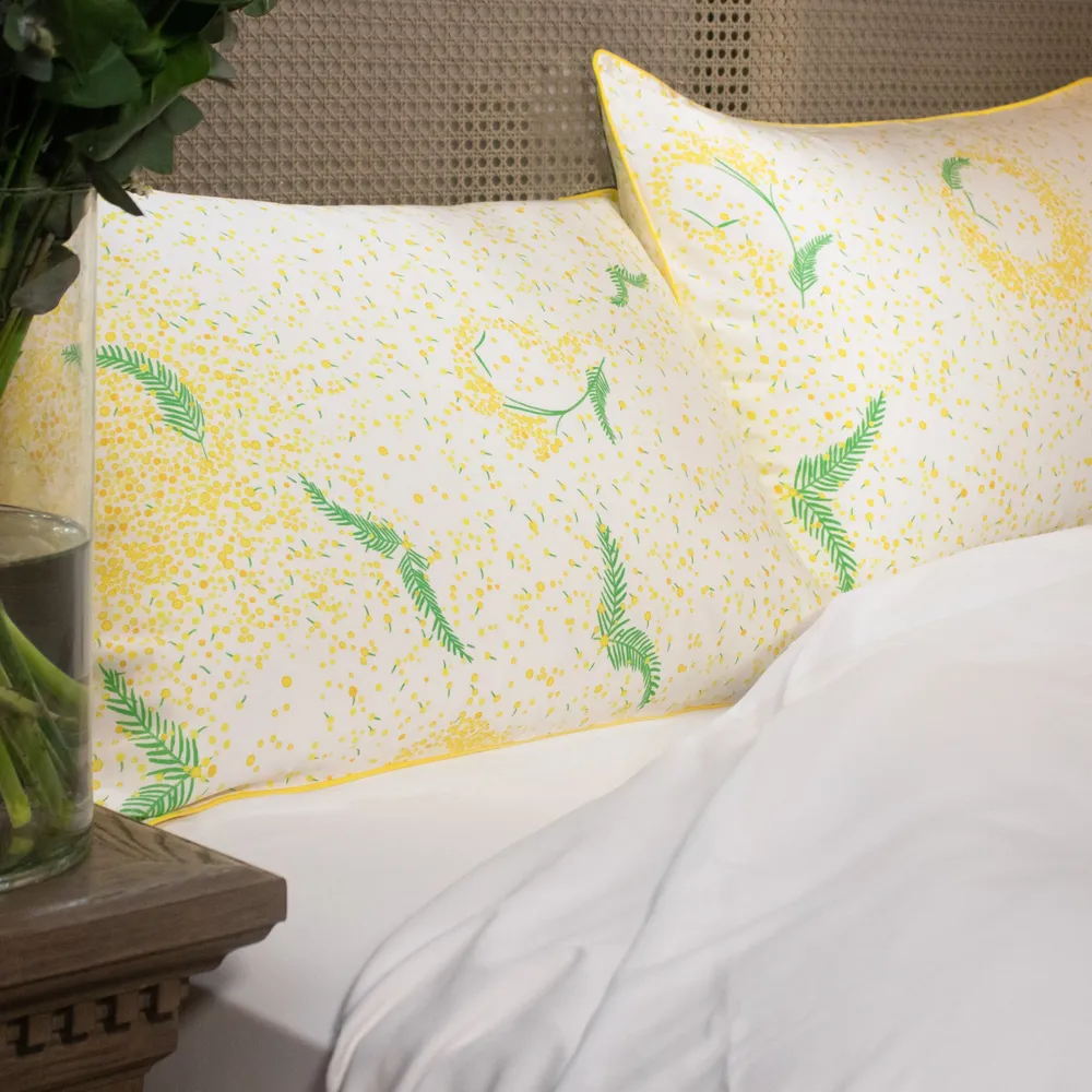 Linge de lit - Taie d'oreiller en soie - Or Mimosa - PARESSE PARIS