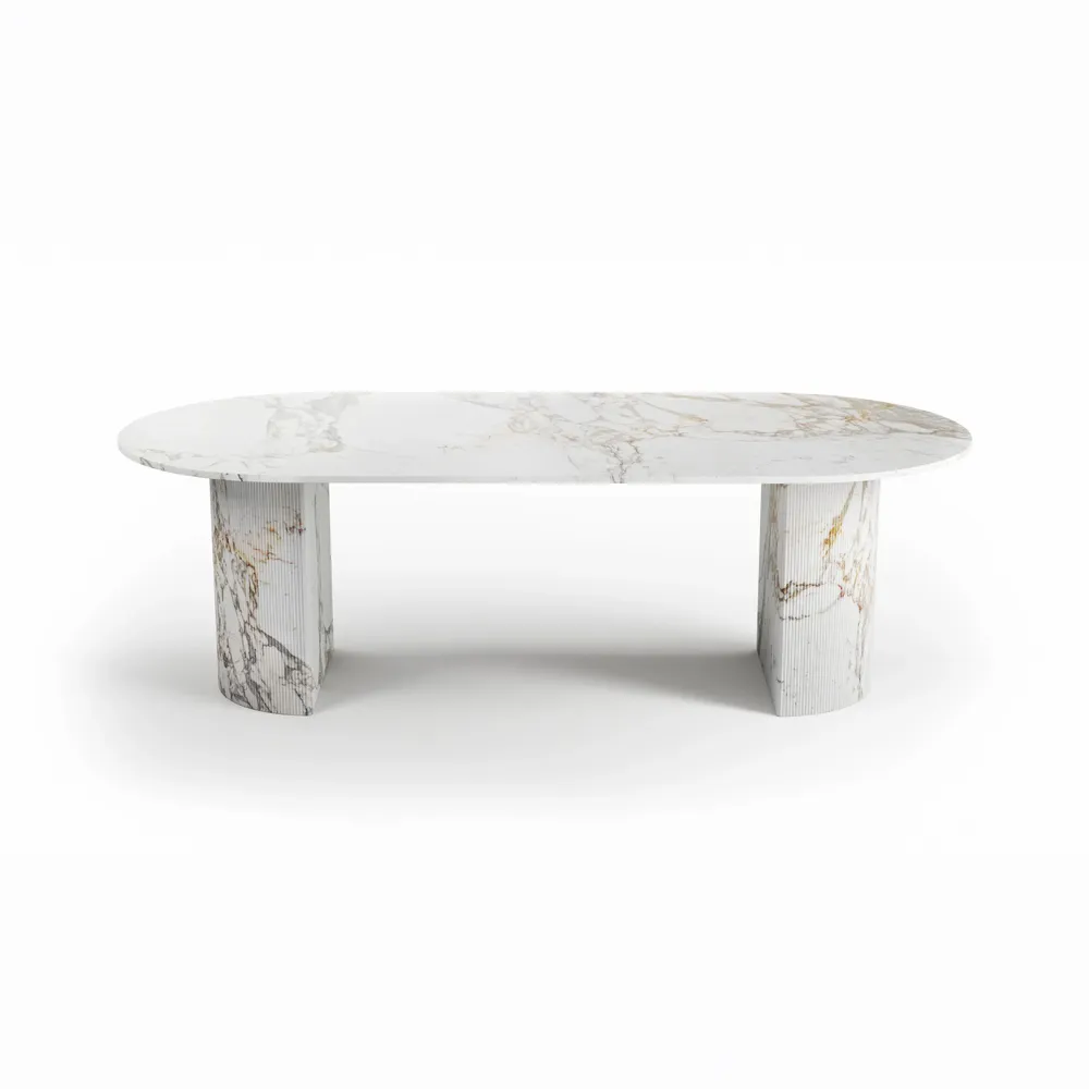 Dining Tables - Refleko - Dining Tables - Calacatta Oro Marble - STONE VALLEY