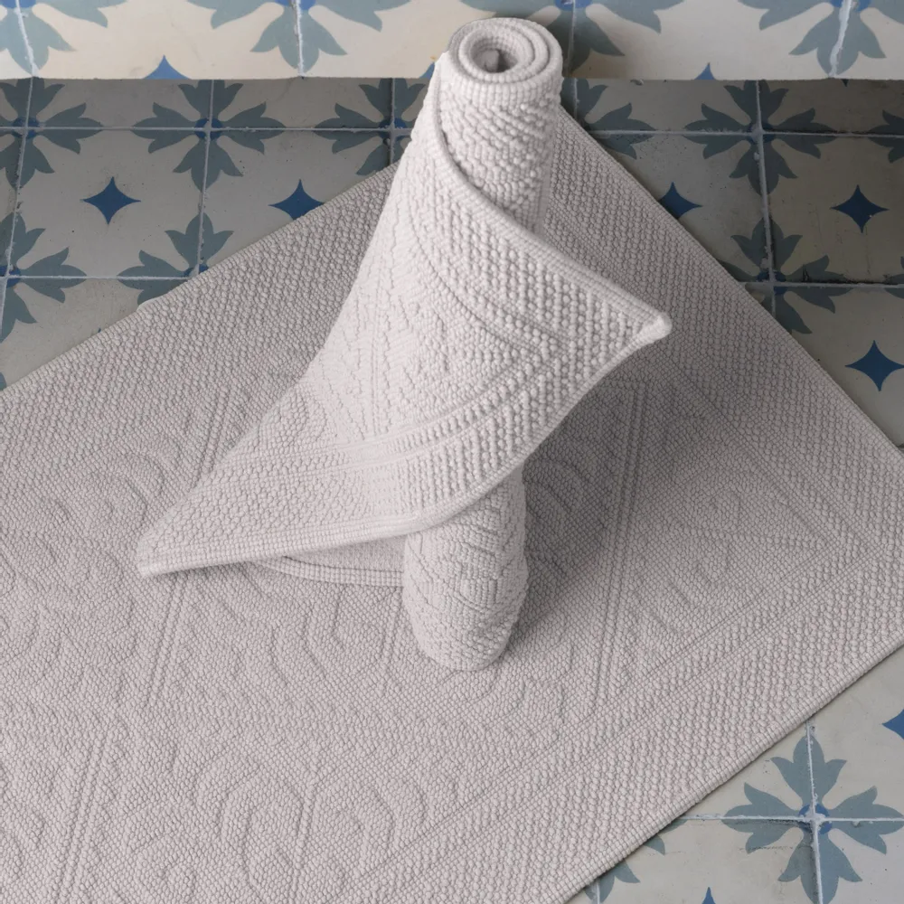 Autres linges de bain - Tapis Enzo Neige 54 X 110 - MAISON VIVARAISE - SDE VIVARAISE WINKLER