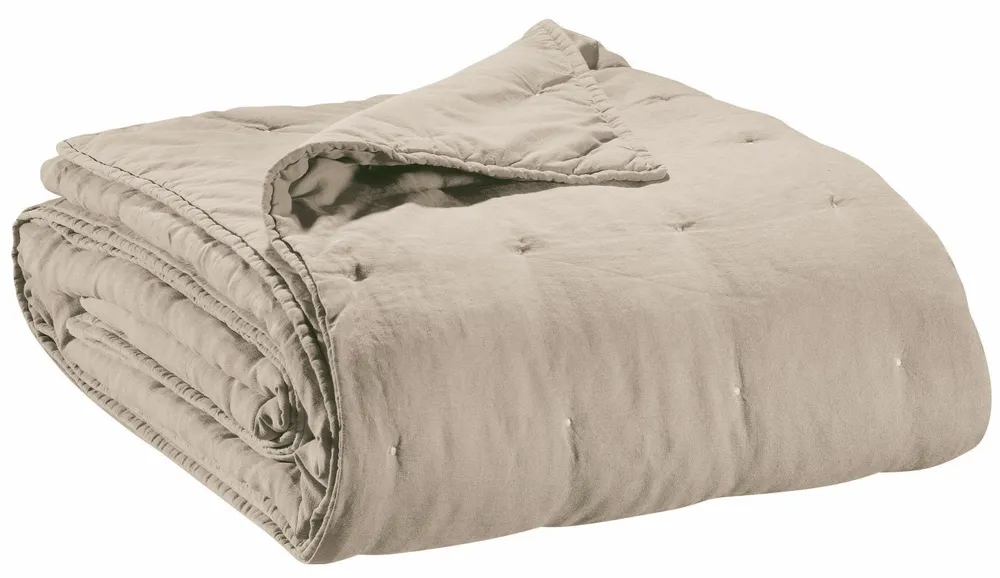 Linge de lit - Jeté de lit Zeff Naturel 240 x 260 - MAISON VIVARAISE - SDE VIVARAISE WINKLER