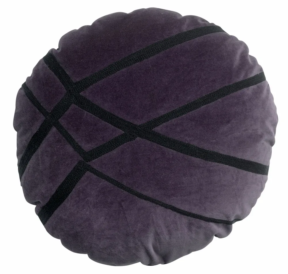 Cushions - Cushion Fara W/Emb Raisin Diameter 50 - MAISON VIVARAISE - SDE VIVARAISE WINKLER