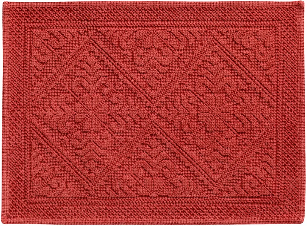 Autres linges de bain - Tapis de bain uni Enzo Brique 54 x 64 - MAISON VIVARAISE - SDE VIVARAISE WINKLER