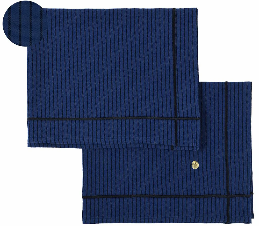 Nappes - Lot de 2 sets de table Léonie Indigo 40 x 50 - LA CERISE SUR LE GATEAU