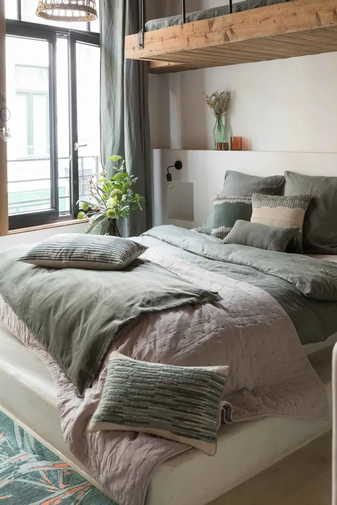 Bed linens - Fara Duvet Thym 85 X 200 - MAISON VIVARAISE - SDE VIVARAISE WINKLER