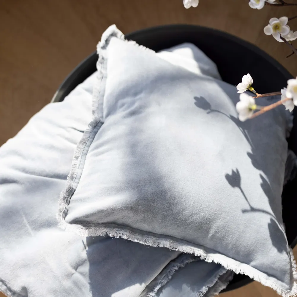 Bed linens - Plain Throw Fara Titane 240 X 260 - MAISON VIVARAISE - SDE VIVARAISE WINKLER