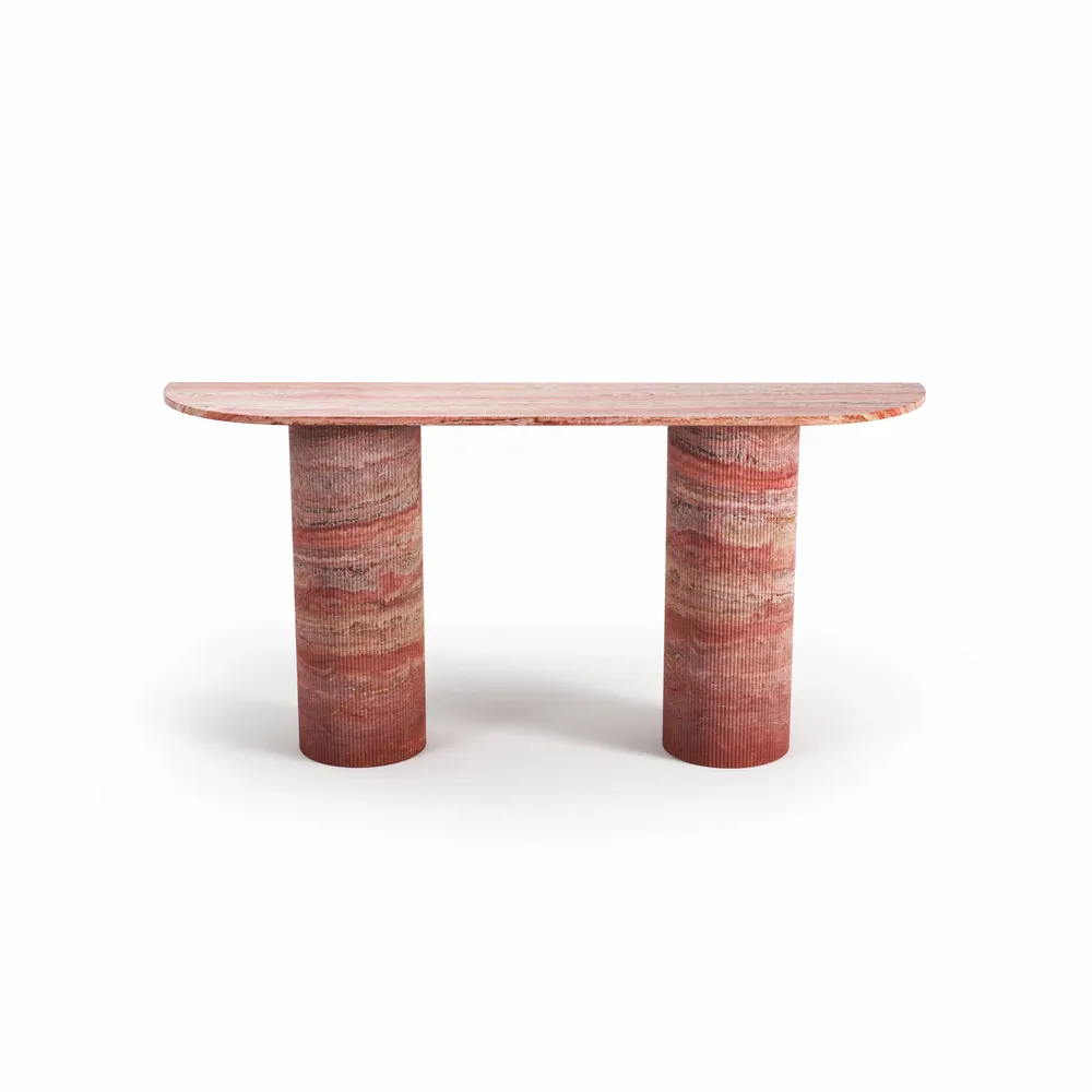 Console table - Ombrure - Console Table - Red Travertine - STONE VALLEY