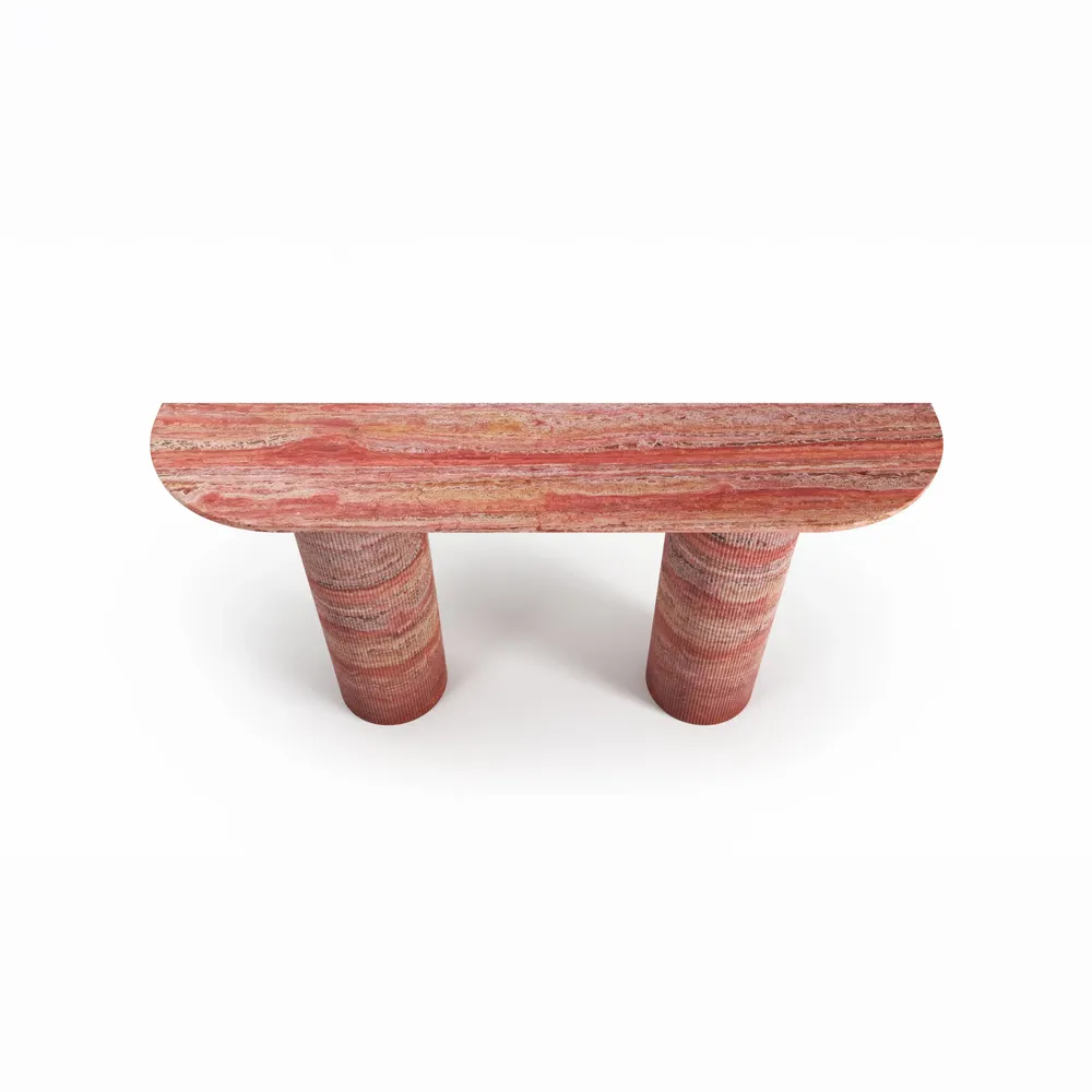 Console table - Ombrure - Console Table - Red Travertine - STONE VALLEY