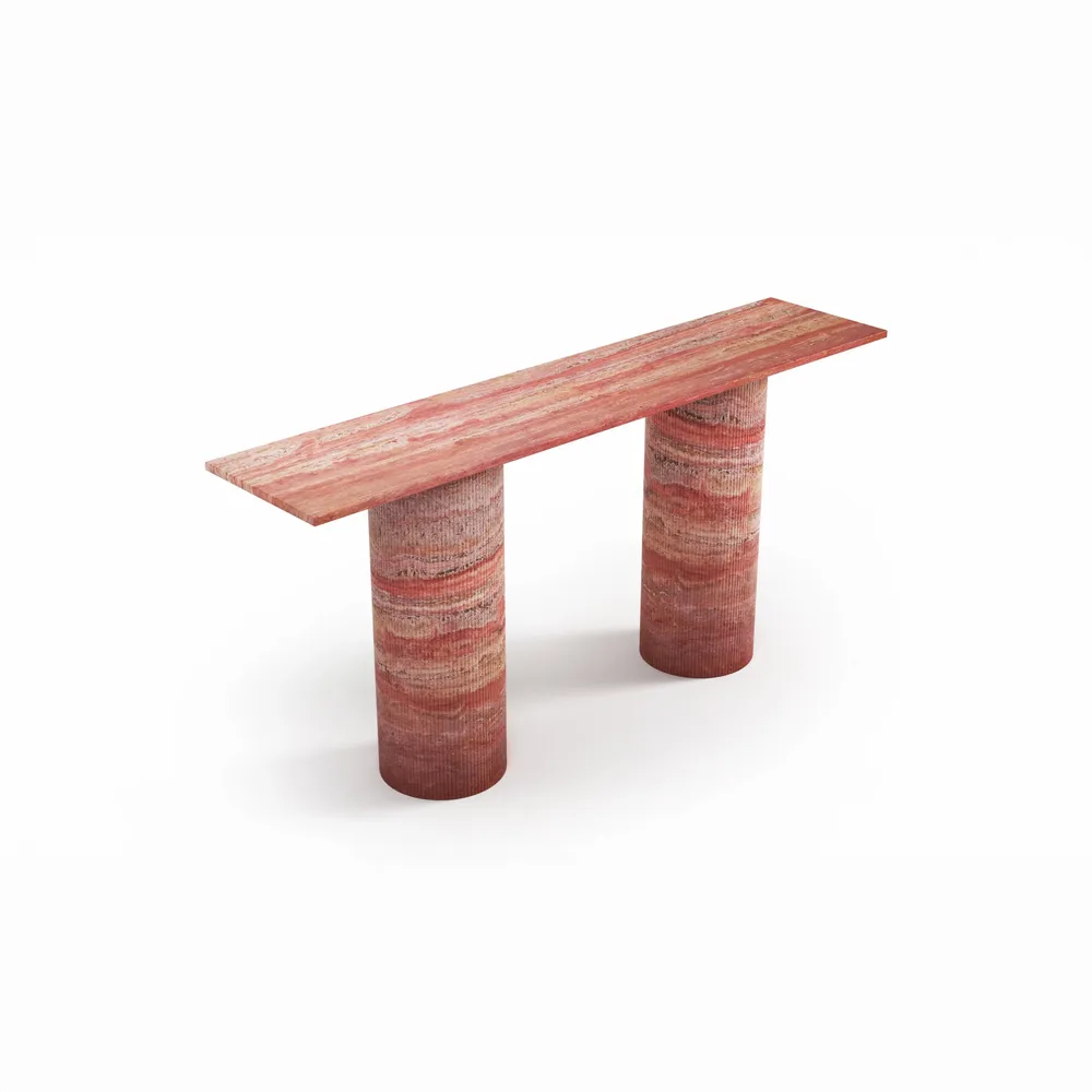 Console table - Ombrure - Console Table - Red Travertine - STONE VALLEY