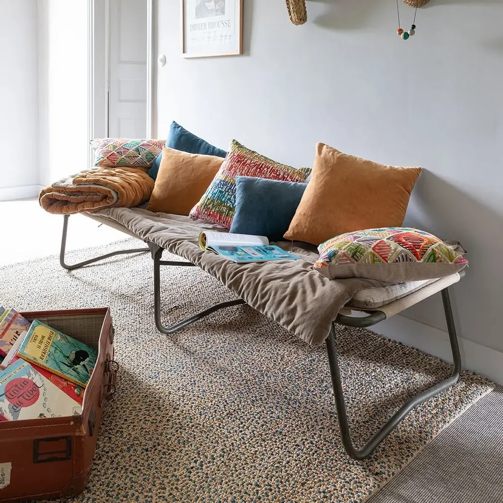 Cushions - Elise Ocre plain cushion 45 x 45 - MAISON VIVARAISE - SDE VIVARAISE WINKLER