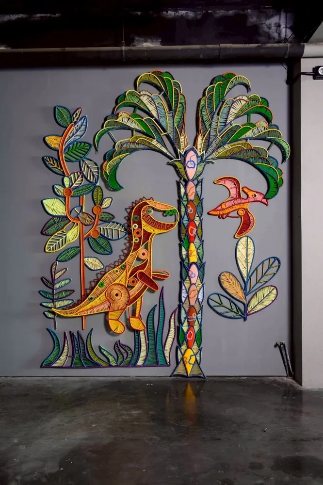 Unique pieces - Woven Rattan Dinosaur Artwork - TOUCHABLE