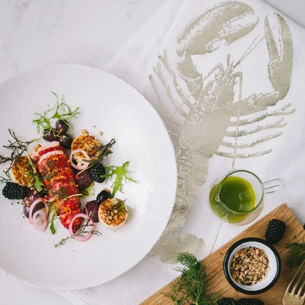 Torchons - Torchon Homard Or Blanc 50 x 70 - LA CERISE SUR LE GATEAU