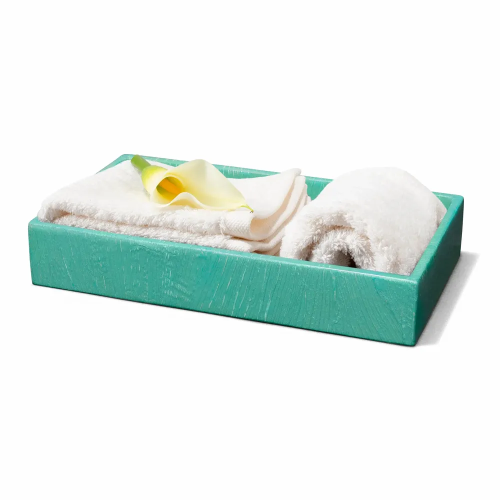 Rangements pour salle de bain - Plateau de bain bleu marine à motif maïs - LADORADA