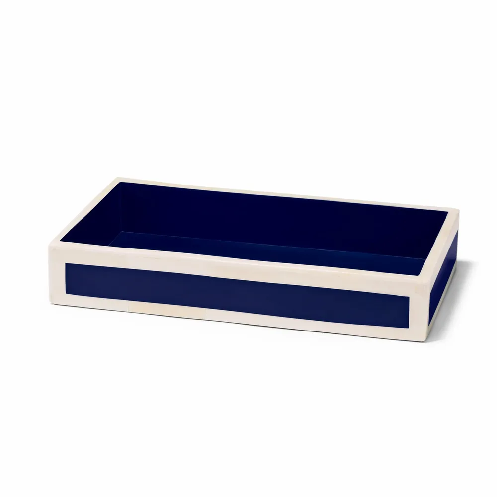 Bathroom storage - Ink Blue & Bone Bath Tray - LADORADA