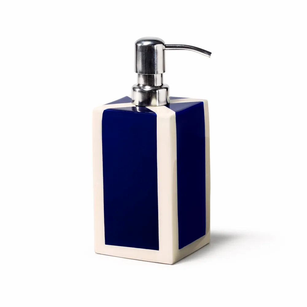Bathroom storage - Ink Blue & Bone Soap Dispenser - LADORADA