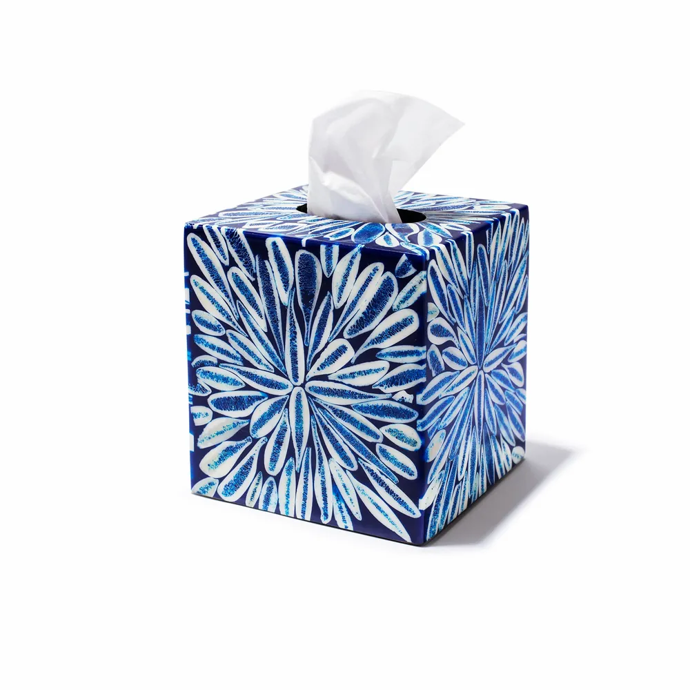 Bathroom storage - Blue Almendro Tissue Box - LADORADA