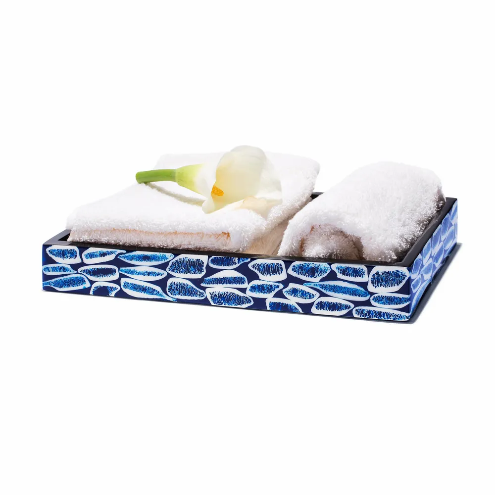 Bathroom storage - Blue Almendro Bath Tray - LADORADA