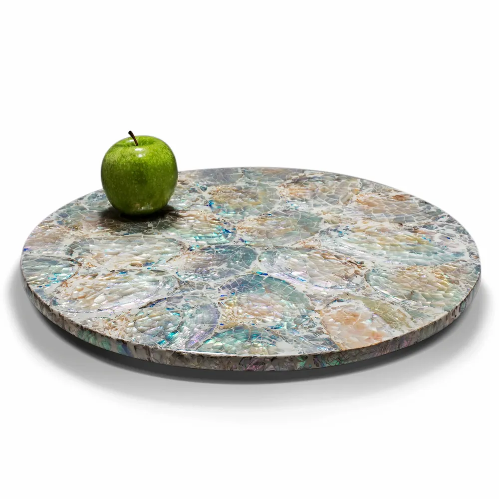 Trays - Mother of Pearl Natural Revolving Tray - LADORADA