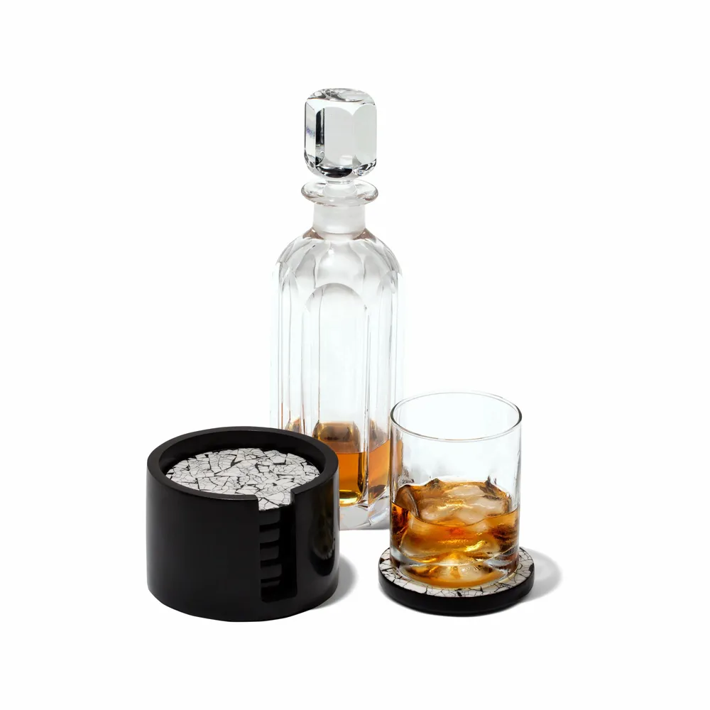 Glass - Ostrich Eggshell Round Coaster Set - LADORADA