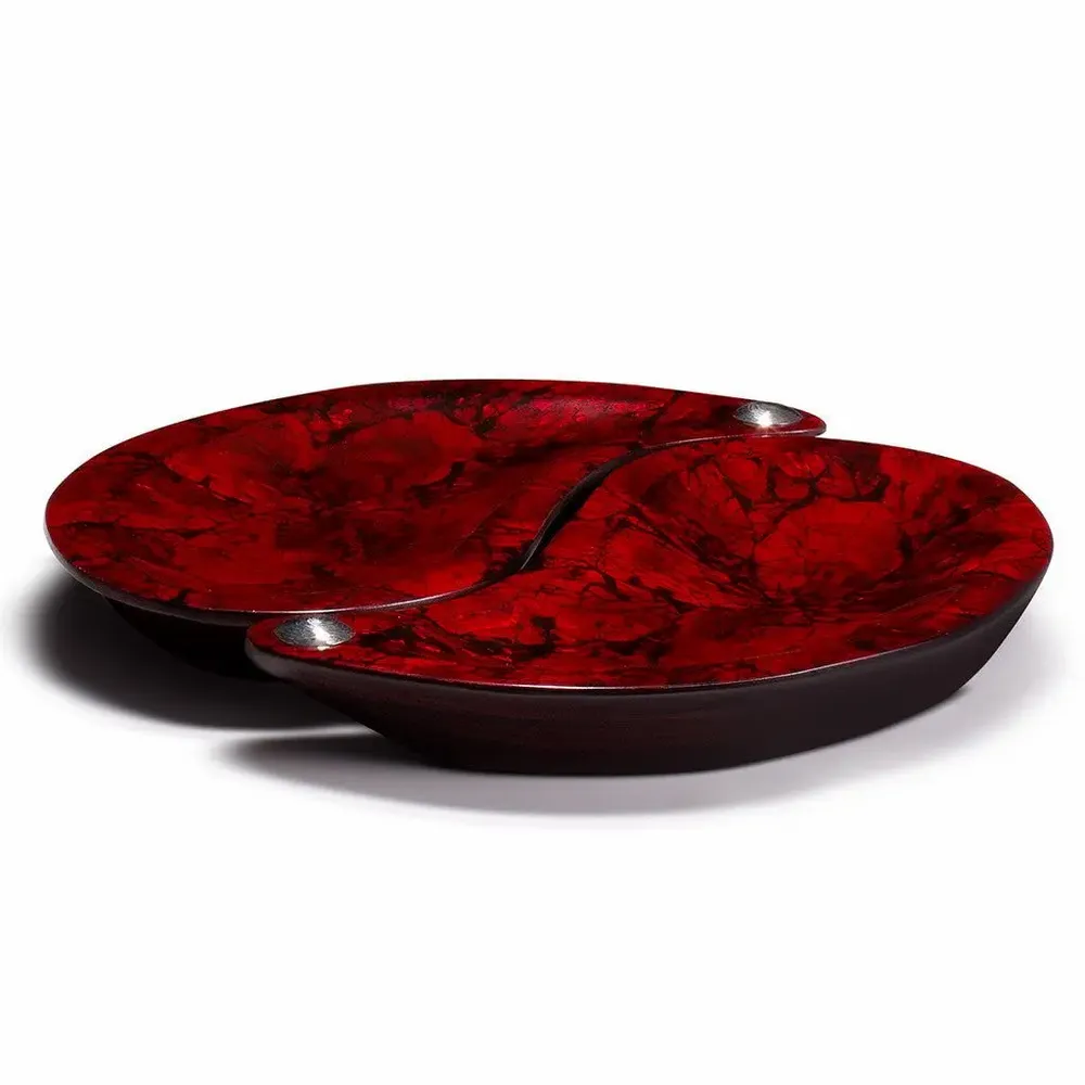 Objets de décoration - Ensemble Yin-Yang en nacre rouge - LADORADA