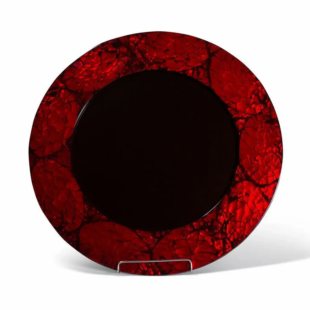 Formal plates - Mother of Pearl Red Charger Plate - LADORADA