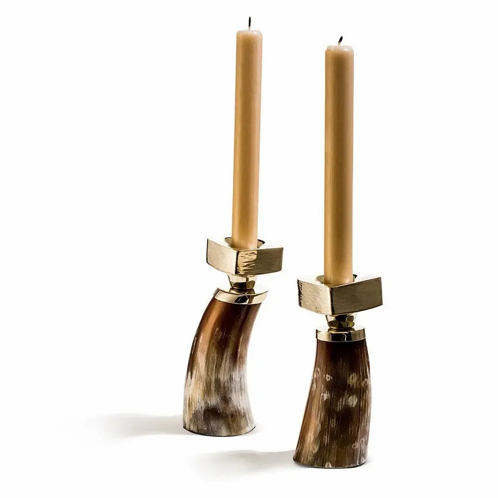 Candlesticks and candle holders - Petite Horn Candleholder Set Light - LADORADA