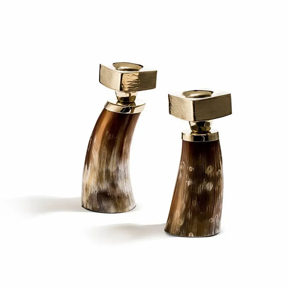 Candlesticks and candle holders - Petite Horn Candleholder Set Light - LADORADA