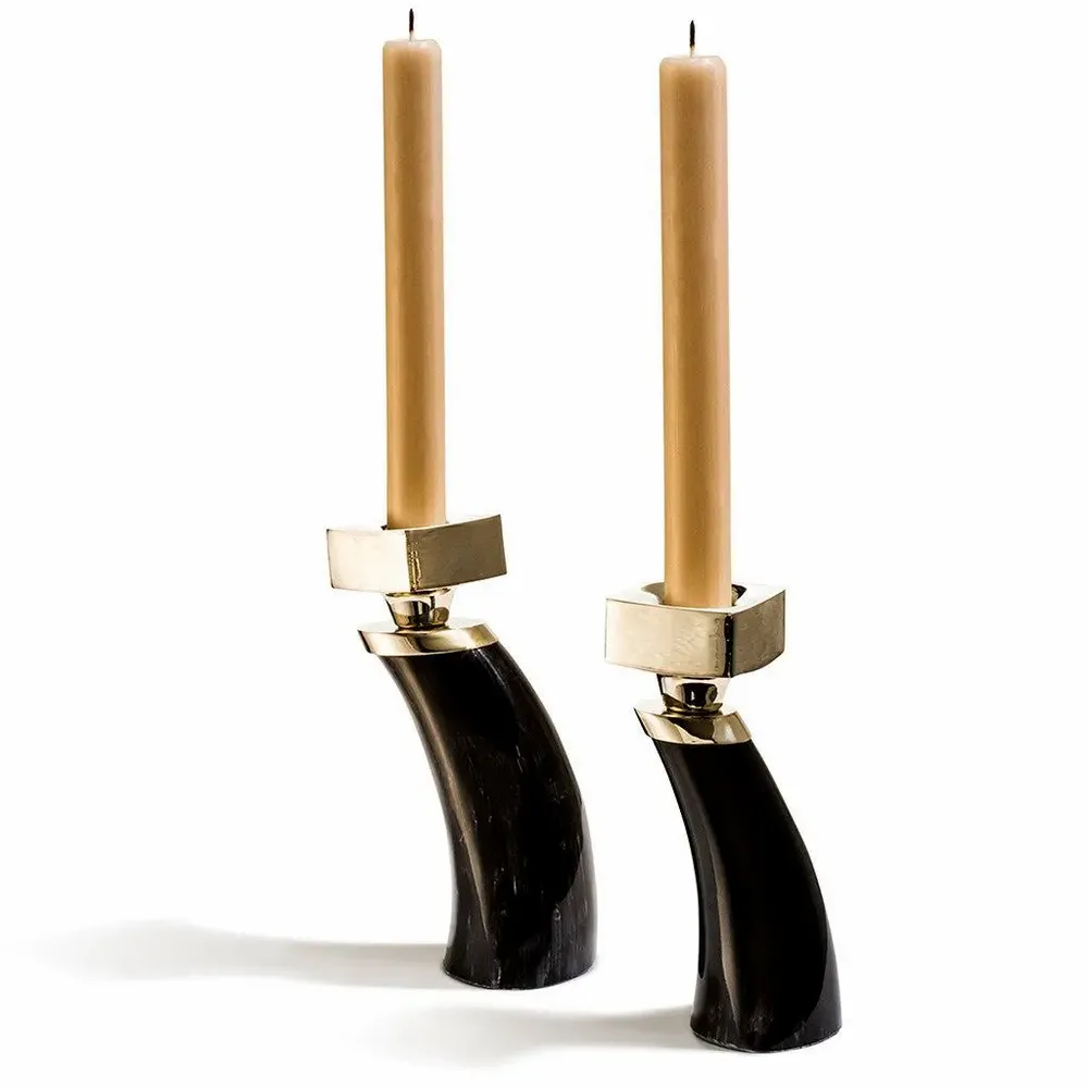 Candlesticks and candle holders - Petite Horn Candleholder Set Dark - LADORADA