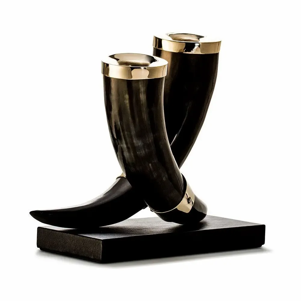 Candlesticks and candle holders - Double Horn Candleholder Dark - LADORADA